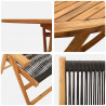 Zestaw do jadalni w ogrodzie 7 pcs Czarny Lite Drewno Akacji