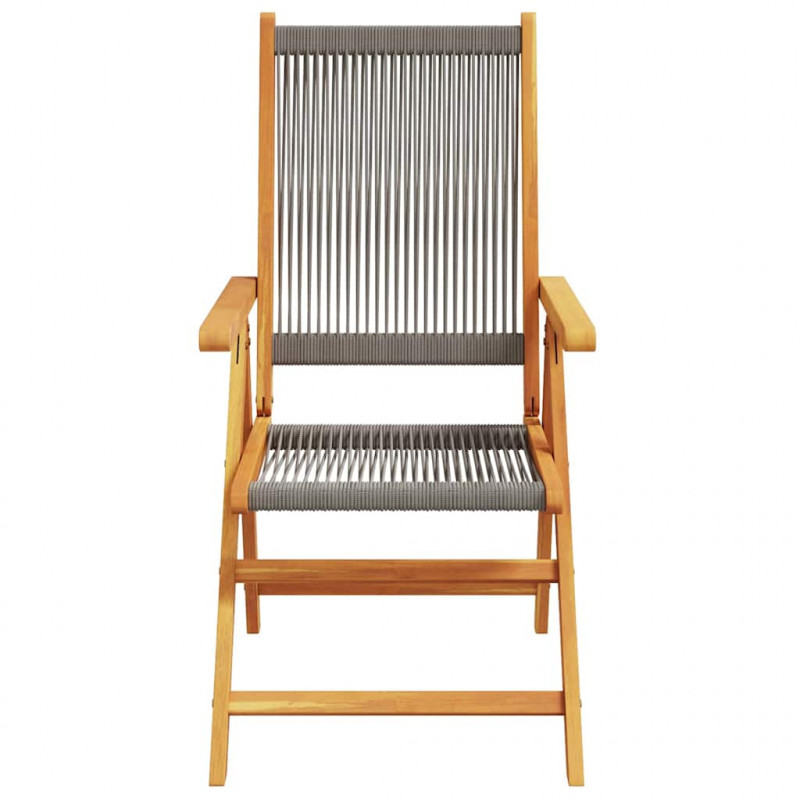 Zestaw do jadalni w ogrodzie 5 pcs Szary Lite Drewno Akacji