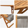 Zestaw do jadalni w ogrodzie 7 pcs Szary Lite Drewno Akacji