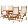 Zestaw do jadalni w ogrodzie 5 pcs Kremowa biel