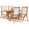 Zestaw do jadalni w ogrodzie 5 pcs Kremowa biel