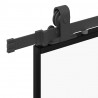 Drzwi przesuwne z zestawem okuć czarne 76x205cm szkło hartowane