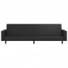 2-osobowa sofa, czarna, sztuczna skóra