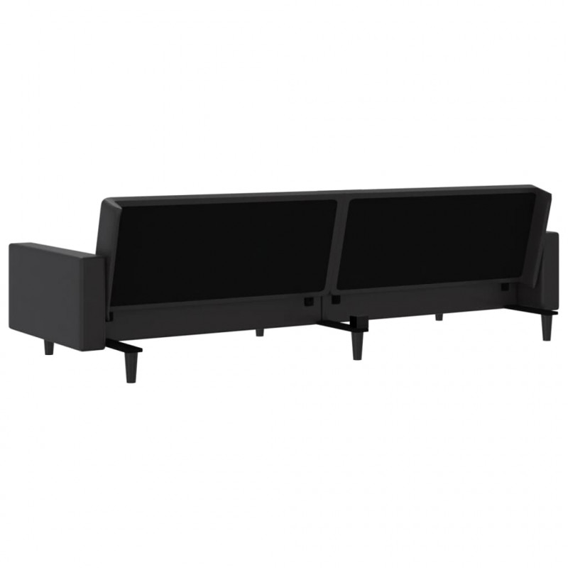 2-osobowa sofa, czarna, sztuczna skóra