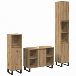Zestaw mebli łazienkowych 3 pcs Brązowy Materiał drewnopochodny