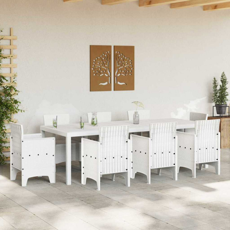 Stół Ogrodowy Biały 250 x 100 x 73 cm polirattan