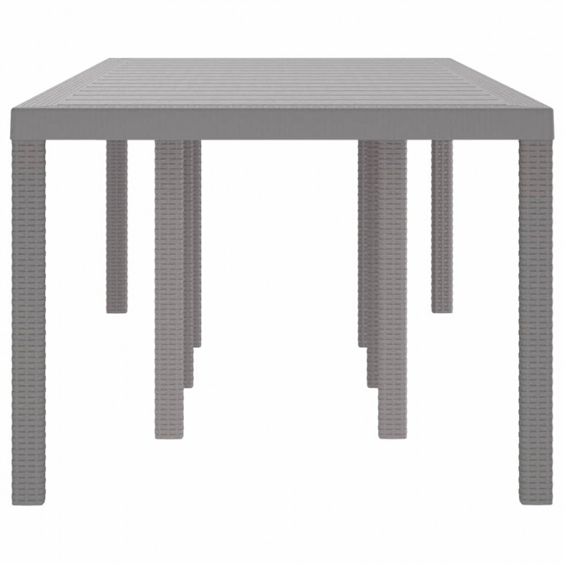 Stół Ogrodowy Jasnoszary 250 x 100 x 73 cm polirattan