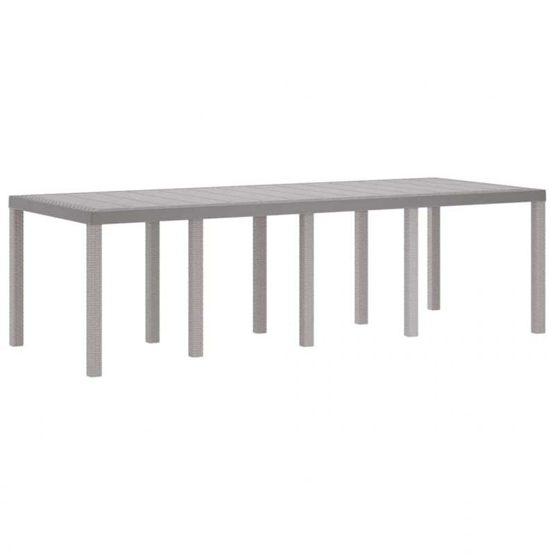Stół Ogrodowy Jasnoszary 250 x 100 x 73 cm polirattan
