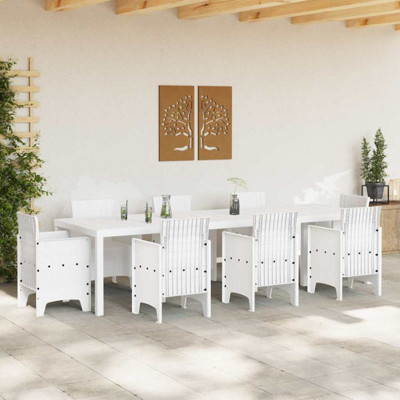Stół Ogrodowy Biały 300 x 100 x 73 cm polirattan