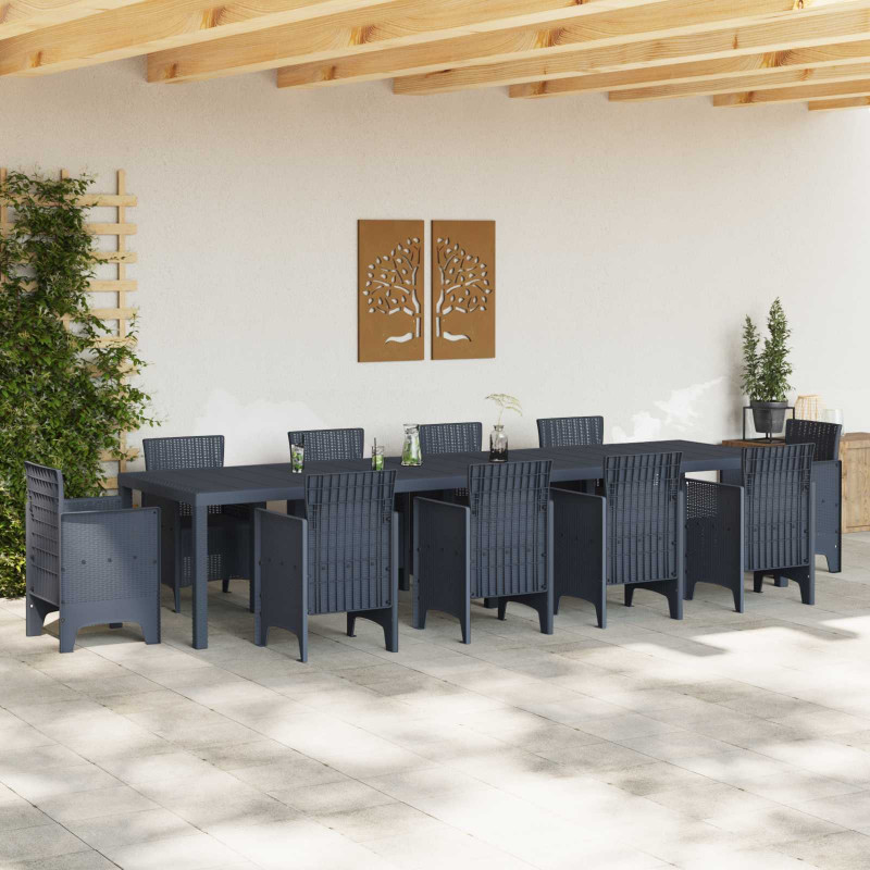 Stół Ogrodowy Antracyt 350 x 100 x 74 cm polirattan