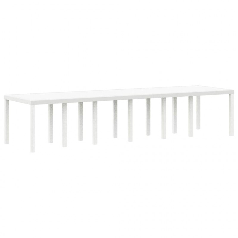 Stół Ogrodowy Biały 350 x 100 x 74 cm polirattan