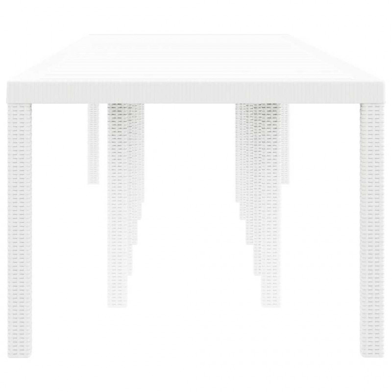 Stół Ogrodowy Biały 350 x 100 x 74 cm polirattan