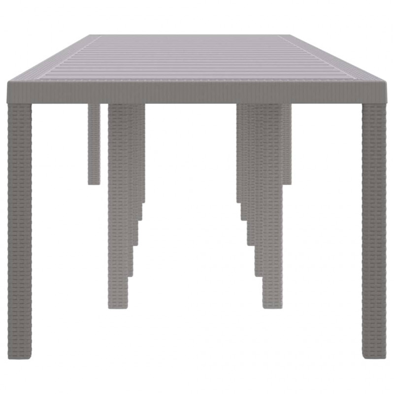 Stół Ogrodowy Jasnoszary 350 x 100 x 74 cm polirattan