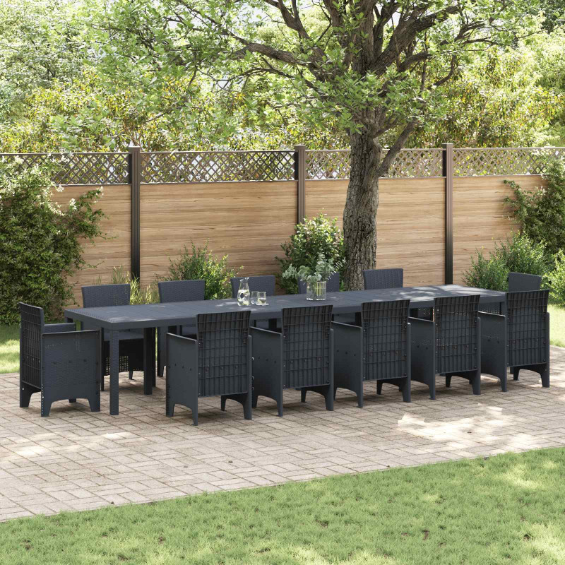 Stół Ogrodowy Antracyt 400 x 100 x 73 cm polirattan