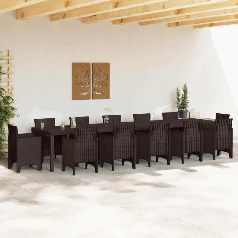Stół Ogrodowy Brązowy 400 x 100 x 73 cm polirattan