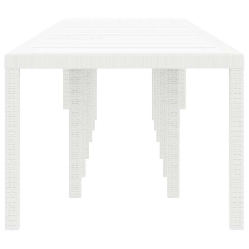 Stół Ogrodowy Biały 400 x 100 x 73 cm polirattan