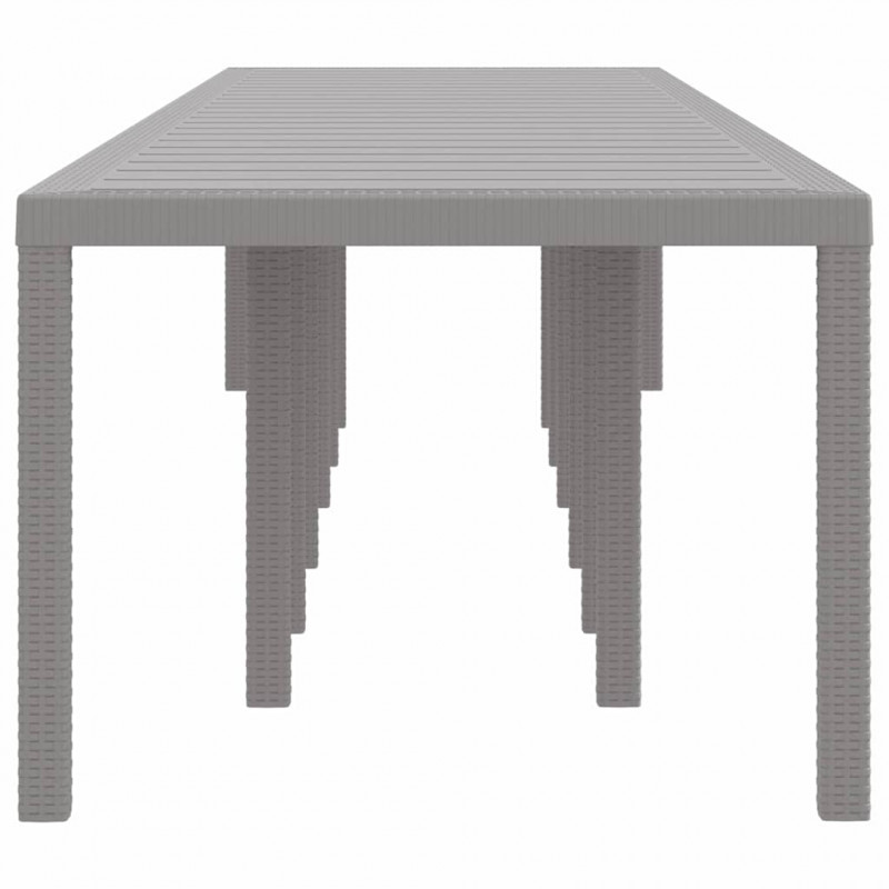Stół Ogrodowy Jasnoszary 400 x 100 x 73 cm polirattan