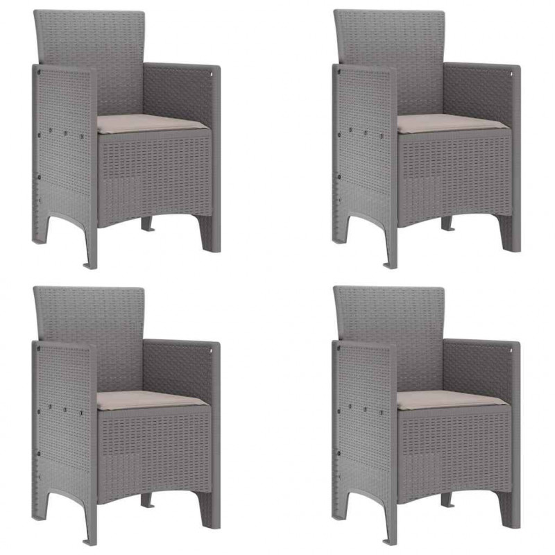 Zestaw do jadalni w ogrodzie 5 pcs Jasnoszary polipropylen