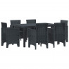 Zestaw do jadalni w ogrodzie 7 pcs Antracyt Rattan Polt