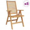 Krzesło Ogrodowe 8 pcs Brązowy 52 x 64.5 x 108 cm