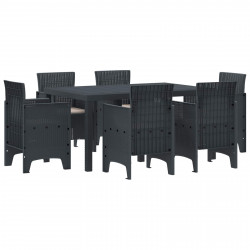 Zestaw do jadalni w ogrodzie 7 pcs Antracyt Rattan Polt