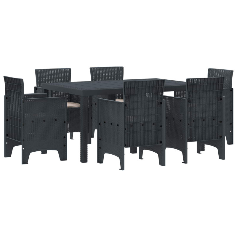 Zestaw do jadalni w ogrodzie 7 pcs Antracyt Rattan Polt