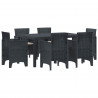 Zestaw do jadalni w ogrodzie 7 pcs Antracyt Rattan Polt