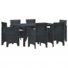 Zestaw do jadalni w ogrodzie 7 pcs Antracyt Rattan Polt
