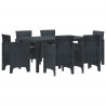 Zestaw do jadalni w ogrodzie 7 pcs Antracyt Rattan Polt