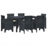Zestaw do jadalni w ogrodzie 7 pcs Antracyt Rattan Polt