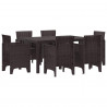 Zestaw do jadalni w ogrodzie 7 pcs Brązowy Rattan Polt