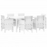 Zestaw do jadalni w ogrodzie 7 pcs Biały Rattan Polt