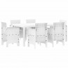 Zestaw do jadalni w ogrodzie 7 pcs Biały Rattan Polt