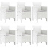 Zestaw do jadalni w ogrodzie 7 pcs Biały Rattan Polt
