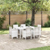 Zestaw do jadalni w ogrodzie 7 pcs Biały Rattan Polt