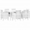 Zestaw do jadalni w ogrodzie 7 pcs Biały Rattan Polt