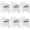 Zestaw do jadalni w ogrodzie 7 pcs Biały Rattan Polt