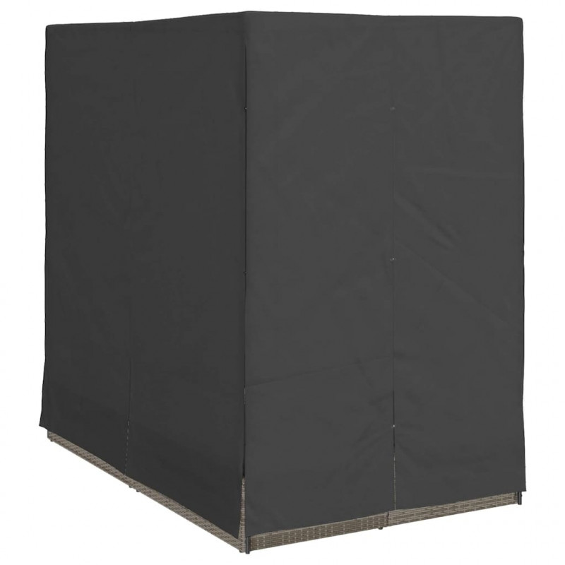 Podwójny leżak słoneczny Szary 205 x 129 x 200 cm polirattan