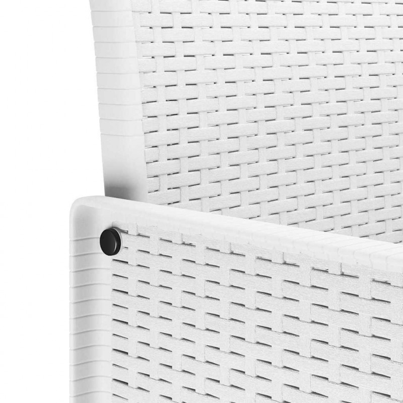 Zestaw do jadalni w ogrodzie 7 pcs Biały Rattan Polt