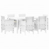 Zestaw do jadalni w ogrodzie 7 pcs Biały Rattan Polt