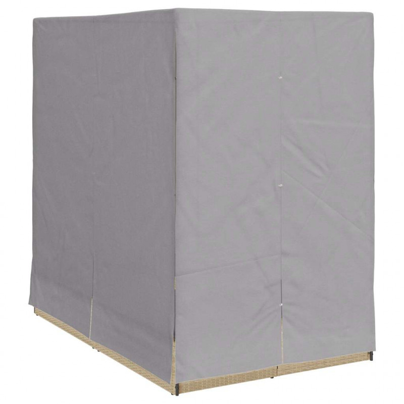 Podwójny leżak słoneczny Szary 205 x 129 x 200 cm polirattan