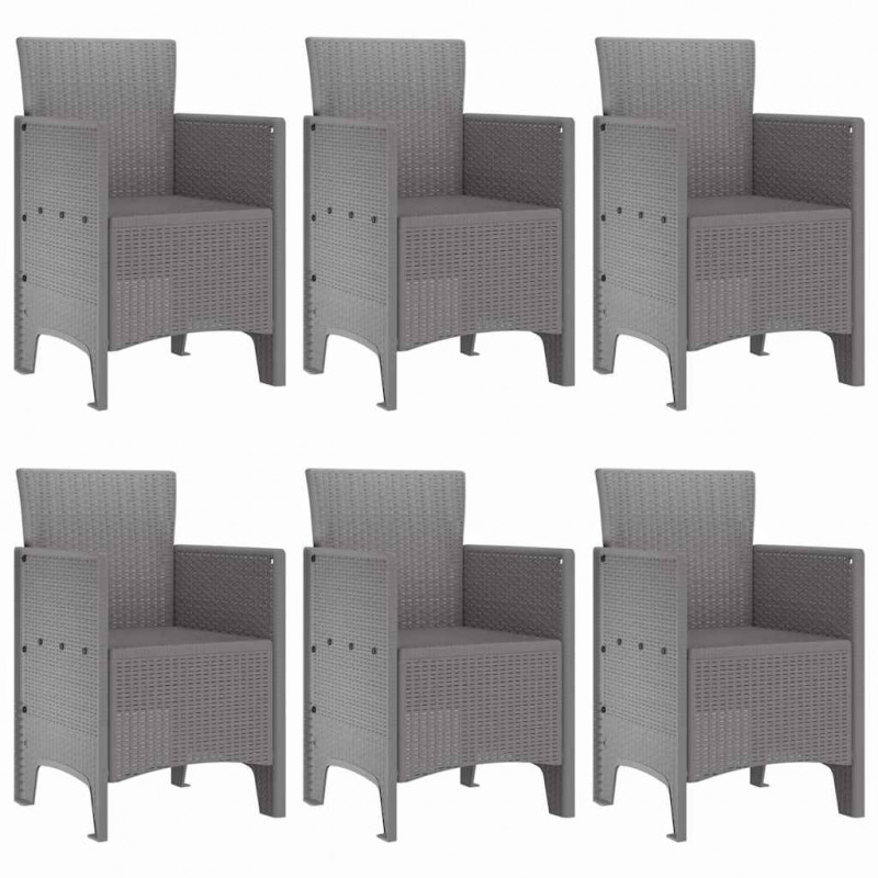 Zestaw do jadalni w ogrodzie 7 pcs Jasnoszary Rattan Polt