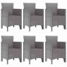 Zestaw do jadalni w ogrodzie 7 pcs Jasnoszary Rattan Polt
