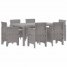Zestaw do jadalni w ogrodzie 7 pcs Jasnoszary Rattan Polt