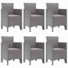 Zestaw do jadalni w ogrodzie 7 pcs Jasnoszary Rattan Polt