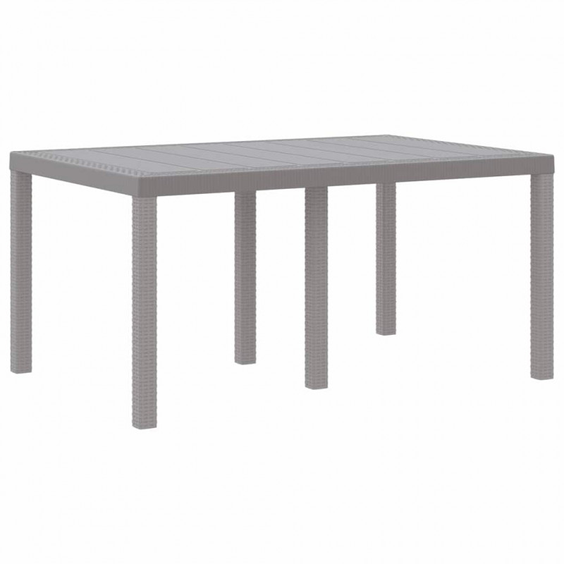 Zestaw do jadalni w ogrodzie 7 pcs Jasnoszary Rattan Polt
