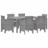 Zestaw do jadalni w ogrodzie 7 pcs Jasnoszary Rattan Polt