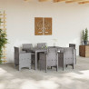 Zestaw do jadalni w ogrodzie 7 pcs Jasnoszary Rattan Polt