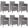 Zestaw do jadalni w ogrodzie 7 pcs Jasnoszary Rattan Polt