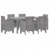 Zestaw do jadalni w ogrodzie 7 pcs Jasnoszary Rattan Polt